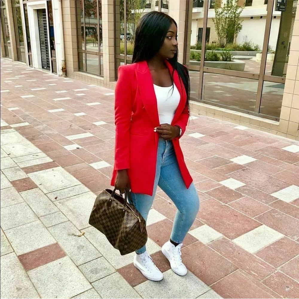 NWT ZARA RED BUTTONED FROCK COAT SHIRT DRESS - Picture 5 of 12